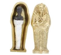 MAGICLULU Ornement Momie Égyptienne en Résine, Sculpture Artisanale de Pharaon, Décoration Intérieure Compacte pour Bureau et Maison, Figurine Égyptienne Antique, Présent Passion Histoire,