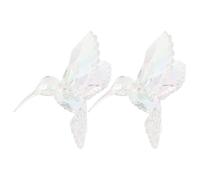 MAGICLULU Ornements Suspendus en Acrylique Irisé de Colibris 2pcs, Décoration Élégante et Artistique pour Fêtes et Murs, Accessoires avec Cordon Suspendre