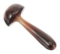 MAGICLULU Outil à Gratter en Corne de Bœuf Champignon, Bâton de Massage D’acupuncture, Couleur Kaki, Poli et Ergonomique, pour Touristes et Professionnels