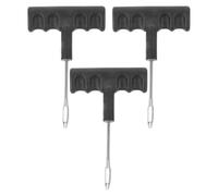 MAGICLULU Outil de Réparation de Pneus Tubeless Voiture 3 Pièces en Acier Inoxydable, Compatible Motos et Remorques, Kit Fournitures Automobiles pour Crevaison Rapide