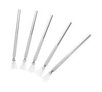 MAGICLULU Outils de Nail Art Pinceaux à 7 Aiguilles en Acier Inoxydable Argenté, Design Polyvalent Motif Quadrillé Élégant, pour Professionnels et Débutants