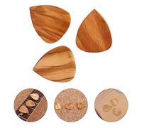 MAGICLULU Pack de 3 Médiators en Bois D'olivier pour Ukulélé et Guitare Classique, Léger et Offrant un Son Plus Doux, Accessoires Indispensables pour Musique