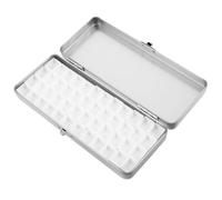 MAGICLULU Palette D'aquarelle Vide, Étui à Palette D'aquarelle 48 Compartiments Mini Individuels, Fer et Plastique, Argenté, Portable et Léger, pour Étudiants et Artistes, Voyage et Projets