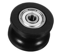 MAGICLULU palier incurvé Roue de poulie Roues d'appareils électroménagers Mini Roulette Castor Rails pour tiroirs Roue Portail Coulissant Roue à rainure en u Rouleau en Acier Pompon Black