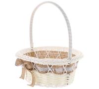 MAGICLULU Panier De Fleurs Rustique Avec Anse Panier De Mariage En Dentelle Tissé À La Main Récipient À Pétales Pour Demoiselles D’Honneur Décoration De Fête Et Centre De Table