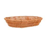 MAGICLULU Panier de Fruits Tissé Ovale Imitation Rotin avec Bords Floraux Décoratifs Plateau de Service Léger et Polyvalent pour Cuisine Salon et Rangement Fruitier Réutilisable