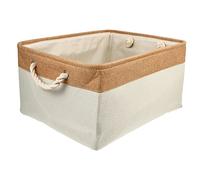 MAGICLULU Panier De Rangement Solide Couleur Unie Corbeille à Linge Avec Poignées Doubles Panier Portable Multifonction Pour Vêtements Et Divers Beige