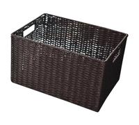 MAGICLULU Panier de Rangement Tissé Naturel Rectangulaire en Osier Finition Rustique, Taille 30x20x15 Cm, pour Organiser Vêtements et Snacks la Maison Couleur Aléatoire