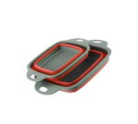 MAGICLULU Panier D'égouttage Égouttoir Rapide 2 Pièces Pliable et Télescopique en Pp Rouge pour Fruits et Légumes Cuisine à Domicile