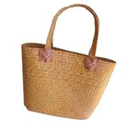 MAGICLULU Panier en Paille Tressé à Main Style Naturel en Herbe de Mer Grand Capacité Multi-usage pour Promenade Détente Paquet de Plage Été