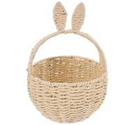 MAGICLULU Panier Tissé De Lapin De Pâques En Osier De Paille Fait À La Main Paniers D'oeufs De Bonbons De Pâques Panier De Ficelle De Papier Panier De Pique- De Lapin Mignon Pour Les