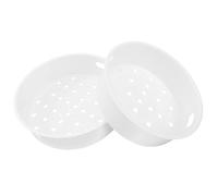 MAGICLULU Panier Vapeur en Plastique Blanc 2 Pièces pour Cuisson Vapeur, Capacité 3l et 5l, Léger et Multifonction pour Fruits de Mer et Porc, Présent de Pendaison de Crémaillère