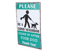 MAGICLULU Panneau D’avertissement Humoristique Vintage Pour Jardin Et Pelouse - Affiche Métallique Robuste Message Ramassage Déjections Canines - Décoration Extérieure Rétro Style Américain