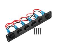 MAGICLULU Panneau de Commande Marin 6 Voies Étanche Voyants Led, Interrupteurs à Bascule pour Bateau, Yacht, Camping-car, Aluminium Solide, Panneau de Commutation Multiple pour Navigation