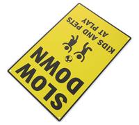 MAGICLULU Panneau de Signalisation Métallique Robuste « Garçon et Filles Qui Jouent » Plaque de Rue Couleur Vive, Panneau D’avertissement de Prudence pour Ralentir, Routes, Écoles