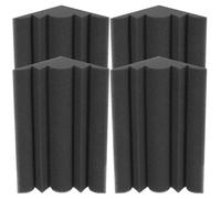MAGICLULU Panneaux Acoustiques en Mousse 4 Pcs 12X12X24 CM Noir, Absorbeur de Bruit pour Espaces de Vie et Studios, Amélioration Acoustique des Angles et Basses