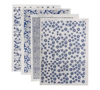 MAGICLULU Papier Transfert Ceramique pour Céramique, Décalcomanies sous Émail Délicates, 4 Feuilles en Papier, Faciles à Découper pour DIY Crafts