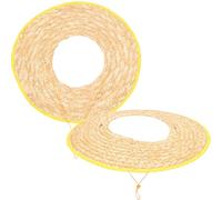 MAGICLULU Pare-Soleil Large en Paille Respirante 2 pièces pour Casque de Chantier Beige avec Protection Solaire pour ouvriers du bâtiment en Milieu extérieur Couleur Aléatoire