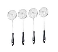 MAGICLULU Passoire Cuisine en Acier Inoxydable Noir 4pcs Manche Ergonomique, Facile à Nettoyer, Cuisson Fondue