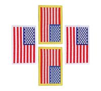 MAGICLULU Patch Brodé Drapeau Américain en Tissu Résistant 4pcs pour Vestes et Manteaux Décoration Extérieure Détails Brodés Élégants