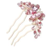 MAGICLULU Peigne à Cheveux Strassé Noeud Taille Moyenne Rose Poudré Fixation Rapide Mariage Femmes Jeunes Accessoires Coiffure Élégants