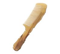 MAGICLULU Peigne à Main en Corne Naturelle Sculptée 18 CM Manche Portable pour Massage du Cuir Chevelu Usage Maison et Voyage pour Hommes et Femmes