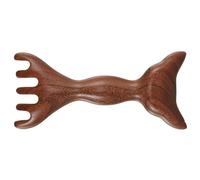 MAGICLULU Peigne de Massage Cuir Chevelu en Bois à Double Tête Forme Bois de Cerf Prise Confortable Design Multifonction pour Massage du Cou Visage