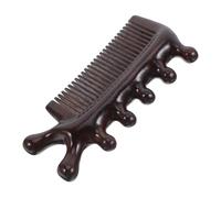 MAGICLULU Peigne de Massage du Cuir Chevelu en Bois de Santal, 5 Dents, Multifonction Trois Usages pour Gua Sha Cheveux, Démêlant Naturel, Outil Relaxant Portable pour Soins Capillaires