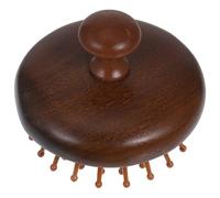 MAGICLULU Peigne de Massage en Bois Rond pour Cuir Chevelu, Brosse Exfoliante Capillaire Portable, Peigne de Nettoyage des Cheveux, Masseur Capillaire Doux, Outil Bien-soin du Cuir Chevelu