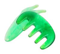 MAGICLULU Peigne de Massage Multifonction en Résine 2 Pièces Vert Foncé, Fourchette à Gratter pour Contour des Yeux et Masseur de Cuir Chevelu, Outil de Soin Manuel pour Détente et