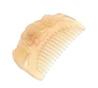 MAGICLULU Peigne en Corne de Mouton Sculptée la Main, Forme Semi-circulaire Épaisse 7,5 Cm, Démêlant Antistatique à Dents Fines, Massage du Cuir Chevelu, Accessoire Naturel de Soin Cheveux