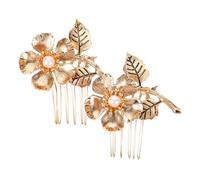 MAGICLULU Peignes à Cheveux en Alliage de Zinc de Mariage Lot de 2 Accessoires Pratiques et Élégants Style Vintage Or pour Mariée et Demoiselles D'honneur pour Fêtes et Mariages