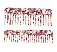 MAGICLULU Peignes à Cheveux Facile à Ranger en Feuille D'acétate Lot de 2 Effet Marbre Design Délicat pour Femmes pour Coiffure Intérieure et Extérieure