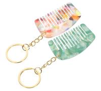 MAGICLULU Peignes Porte-clés pour Coiffure et Démêlage en Acétate Lot de 2 à Dents Larges, Mini Peignes Compacts Accessoires Pratiques pour Voyage et Usage Quotidien