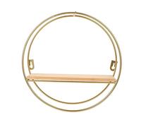 MAGICLULU Pendentif Décoration Murale Circulaire Moderne Étagère Suspendue Étagères Flottantes Rondes Étagère Murale Ronde Étagère Décorative pour Mur Étagères Hexagonales Hexagone Doré Bois