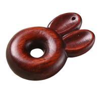 MAGICLULU Pendentif Lapin Vintage Breloque Porte-clés Bois Figurine Lapin Zodiaque Décoration Animalière Suspendue Loisirs Créatifs