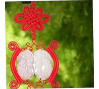 MAGICLULU Pendentif Voiture Chinois Double Nœud Rouge Feng Shui Marbre Rétro Ornement de Voiture pour Succès et Richesse Accessoire Décoratif pour Intérieur et