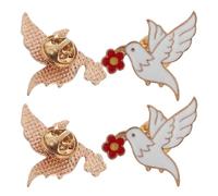 MAGICLULU Petite Broche Épingle de Revers, Broche pour Costume de Paix Cartoon, 4 Pcs, Alliage de Zinc, Blanc, pour Femmes, pour Pulls et Étude