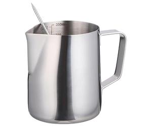 MAGICLULU Pichet à Mousser Le Lait 350 Ml Acier Inoxydable Avec Graduation Intérieure Stylo Latte Art Accessoire Barista Pour Café Expresso Maison Set 2 Pièces