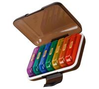 MAGICLULU Pilulier Hebdomadaire Étanche 7 Jours Multi-couleurs Compartiments Matin et Soir, Étui Portable Noir Compact pour Organisation de Pilules et Rangement Voyages