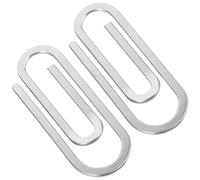 MAGICLULU Pince à Billets Double Clip 2pcs en Acier Inoxydable Argenté Design Élégant pour Hommes et Femmes pour Mariage et Soirée Entre Célibataires