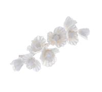 MAGICLULU Pince à Cheveux Fleurie Blanche en Argile Polymère Faite Main, Légère et Résistante, Accessoire Délicat pour Mariage ou Fête, Style Doux et Ultra Féminin