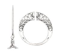 MAGICLULU Pince à Cheveux Nœud Viking en Alliage Métal Argenté Barrette Chignon pour Cheveux Fins et Épais Femme Vintage Style Celtique Mariage et Soirée