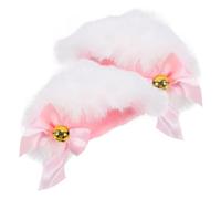 MAGICLULU Pince à Cheveux Oreilles de Chat Cosplay Blanc en Imitation Fourrure de Lapin avec Décoration Réaliste pour Fête Costumée Halloween 1 Paire Adorable