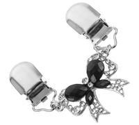 MAGICLULU Pince à Pull en Alliage Nœud Décoratif, Clip Cardigan Noir Élégant, Broche pour Châle et Écharpe, Accessoire Léger et Pratique pour Vêtements Féminins, Fixation Secure et Mode
