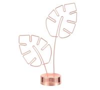 MAGICLULU Pince Mémo de Bureau en Métal Rose Gold avec Base, Clip Photo Multifonction Décoratif de Feuille Monstera, Support Notes et Cartes pour Maison et Bureautique - Accessoire