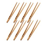MAGICLULU Pinces Bambou Antidérapantes 8 Pièces Mini Pinces à Toast Ergonomiques Ustensiles Polyvalents pour Buffet Barbecue Salade et Service Alimentaire Faciles à Nettoyer