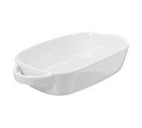 MAGICLULU Plat de Cuisson en Céramique à Double Poignée Blanc, Résistant la Chaleur, Gain de Place, pour Pâtisseries et Fêtes