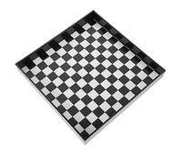 MAGICLULU Plateau de Toilette Carré Noir à Carreaux en Abs et Cuir | Rangement et Présentation des Essentiels, pour Parfum et Rouges à Lèvres, Style Élégant