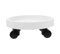 MAGICLULU Plateau pour Pots de Fleurs Rond Amovible roulettes, Support Roulant en Polypropylène Blanc 220 Mm, Base Stable et Solide pour Déplacement Facile des Plantes D'intérieur et Jardin